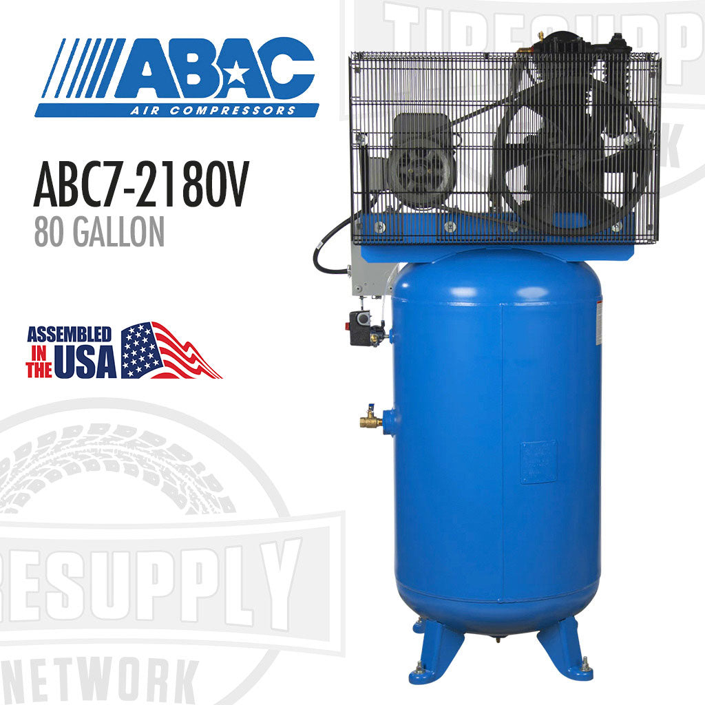 ABAC ABC7-2180V | Two Stage 7.5HP, 80 Gallon Air Compressor - Vertical