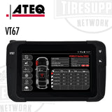 ATEQ VT67 Complete TPMS & Tire Management Diagnostic Tablet Tool with a screen displaying a vehicle diagnostic interface.