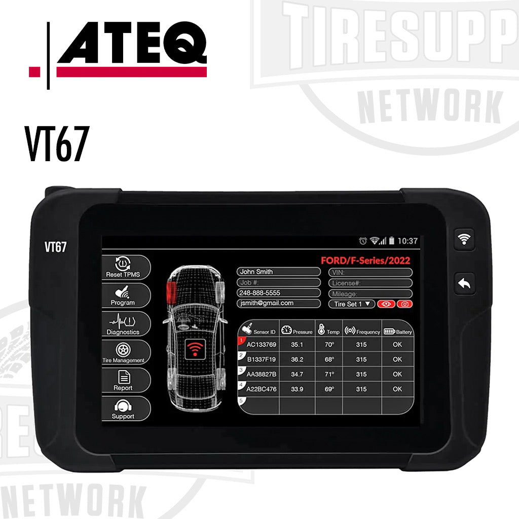 ATEQ | VT67 Complete TPMS &amp; Tire Management Diagnostic Tablet Tool (VT67-0000)