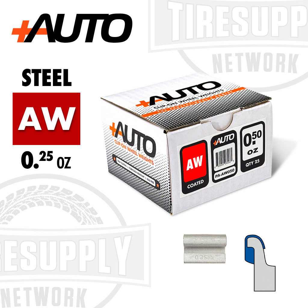 +AUTO | AW-Style Coated Steel Clip-On Wheel Weights - Choose Size or Bulk Set (PA-AW*)