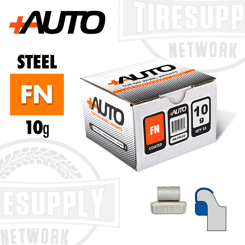 +AUTO | FN-Style Coated Steel Clip-On Wheel Weights - Choose Size or Bulk Set (PA-FN*)
