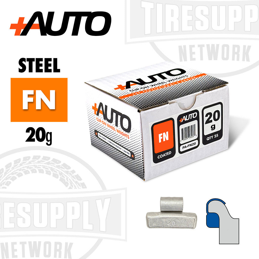 +AUTO | FN-Style Coated Steel Clip-On Wheel Weights - Choose Size or Bulk Set (PA-FN*)