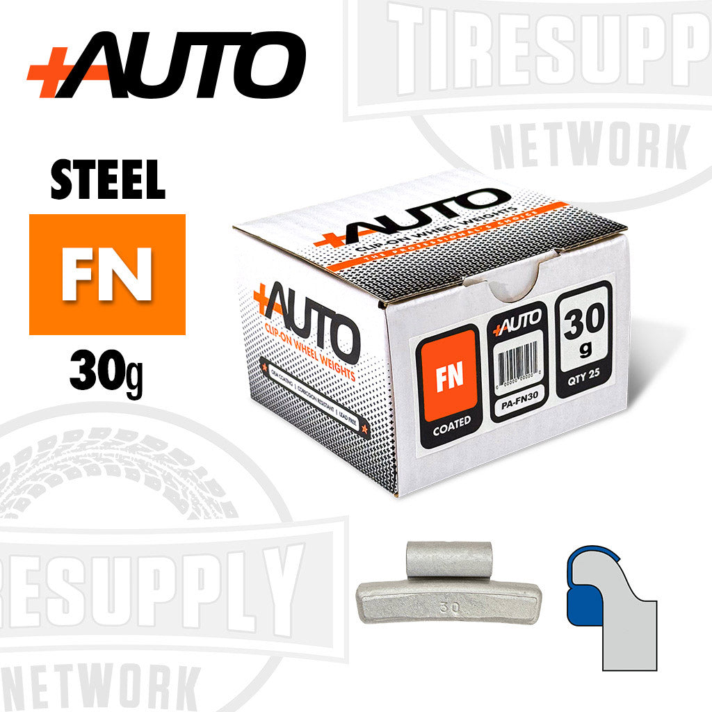 +AUTO | FN-Style Coated Steel Clip-On Wheel Weights - Choose Size or Bulk Set (PA-FN*)