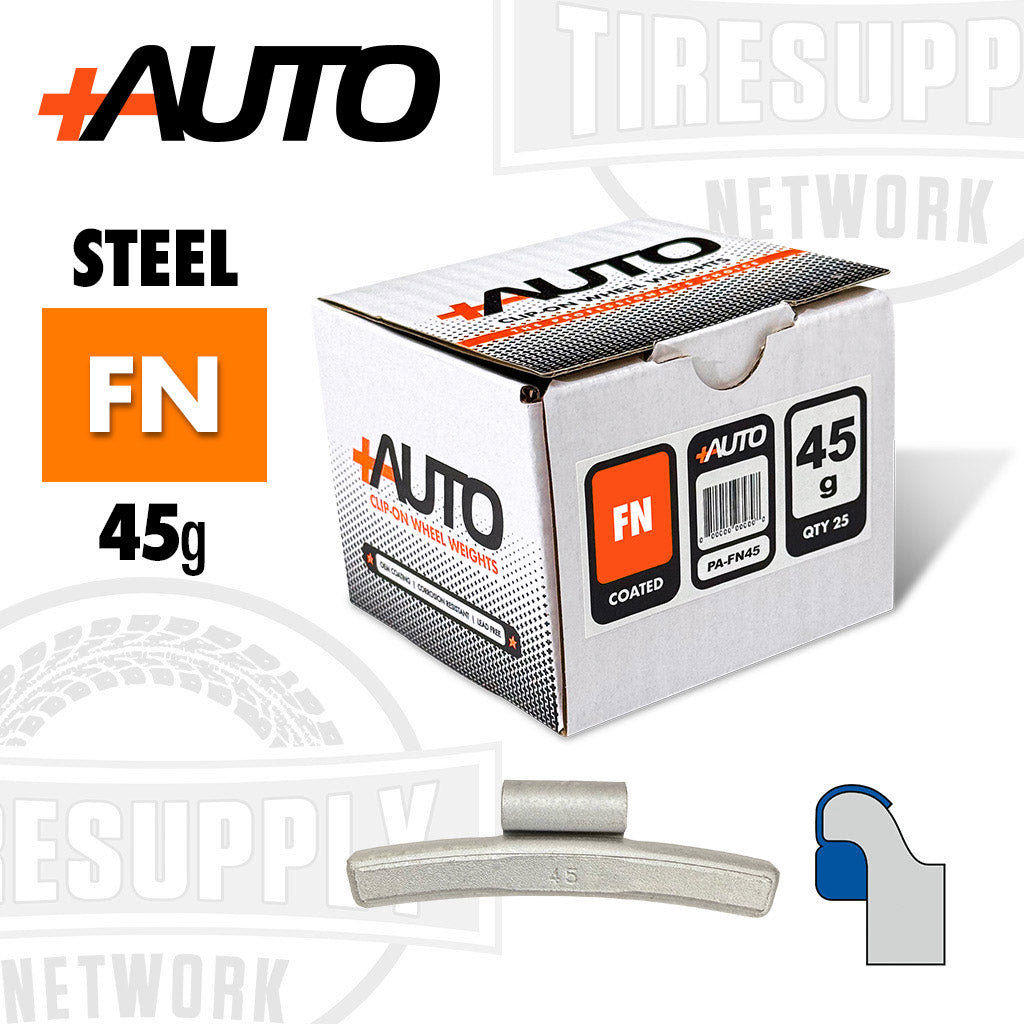 +AUTO | FN-Style Coated Steel Clip-On Wheel Weights - Choose Size or Bulk Set (PA-FN*)