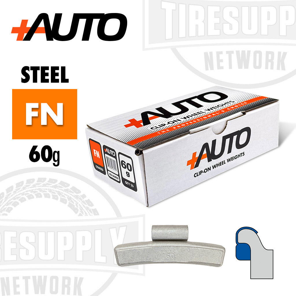 +AUTO | FN-Style Coated Steel Clip-On Wheel Weights - Choose Size or Bulk Set (PA-FN*)