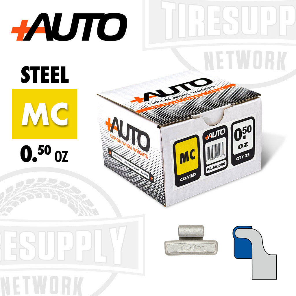 +AUTO | MC-Style Coated Steel Clip-On Wheel Weights - Choose Size or Bulk Set (PA-MC*)