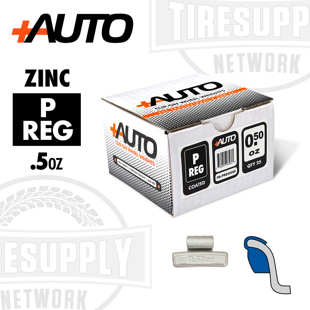 +AUTO | P/REG-Style Coated Zinc Clip-On Wheel Weights - Choose Size or Bulk Set (PA-PREG*)