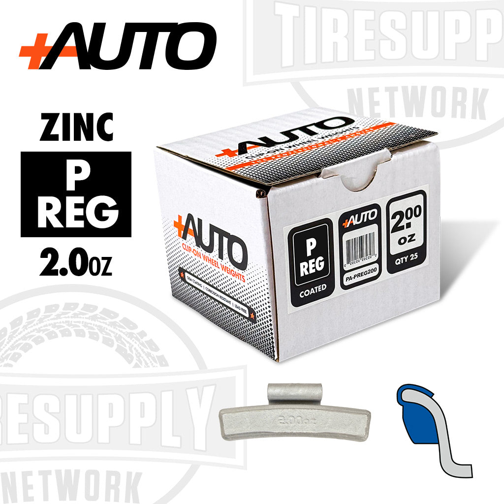 +AUTO | P/REG-Style Coated Zinc Clip-On Wheel Weights - Choose Size or Bulk Set (PA-PREG*)