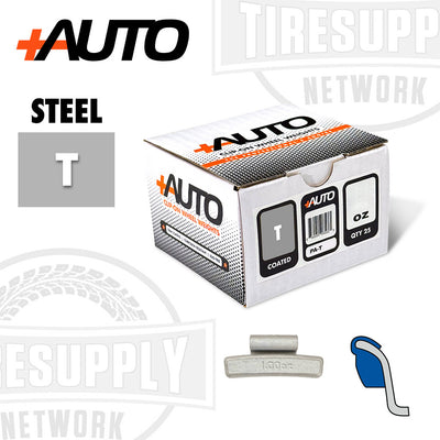 +AUTO T-Style Coated Steel Clip-On Wheel Weight, QTY 25