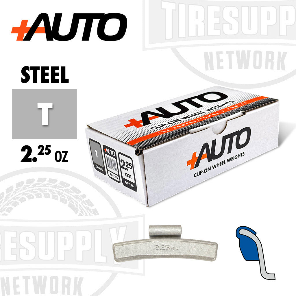 +AUTO | T-Style Coated Steel Clip-On Wheel Weights - Choose Size or Bulk Set (PA-T*)