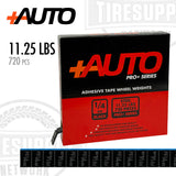 +AUTO PP25R11B720 | Steel 1/4 oz Stick-On Adhesive Tape Wheel Weight - 11.25 lbs | 720 pcs | Black