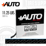 +AUTO PP50R11B360 | Steel 1/2 oz Stick-On Adhesive Tape Wheel Weight - 11.25 lbs | 360 pcs | Black