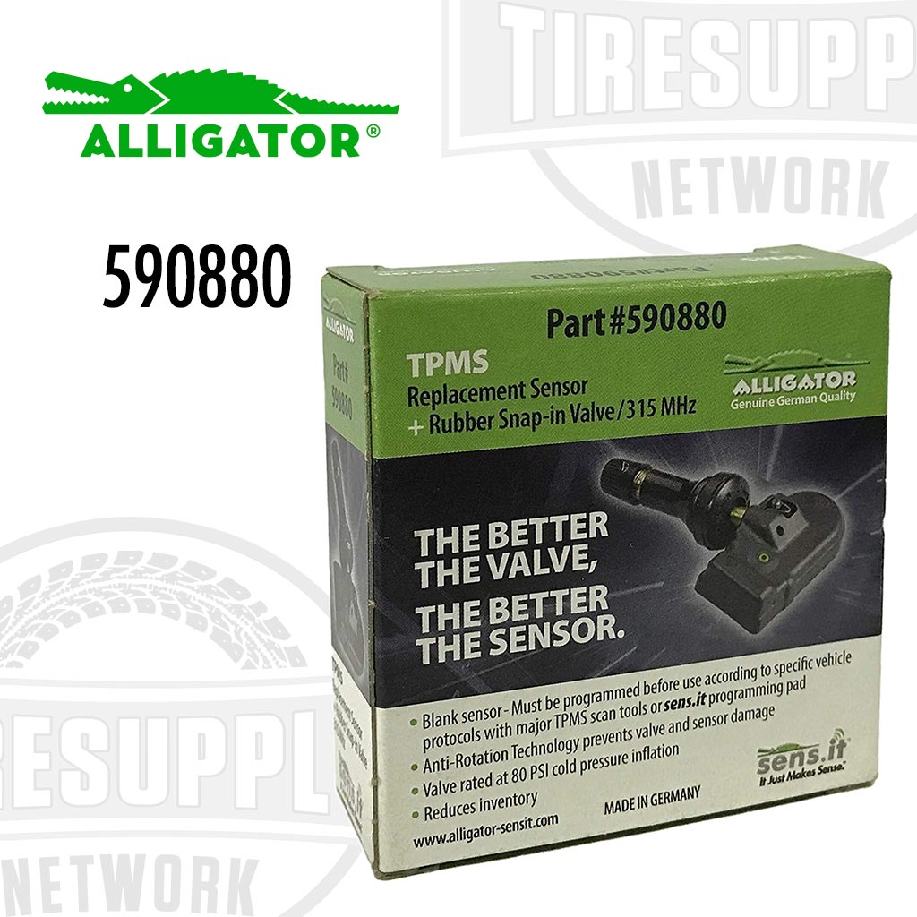 Alligator | Sens.it RS2 315MHz TPMS Sensor with Rubber Snap-In Valve Stem (590880)