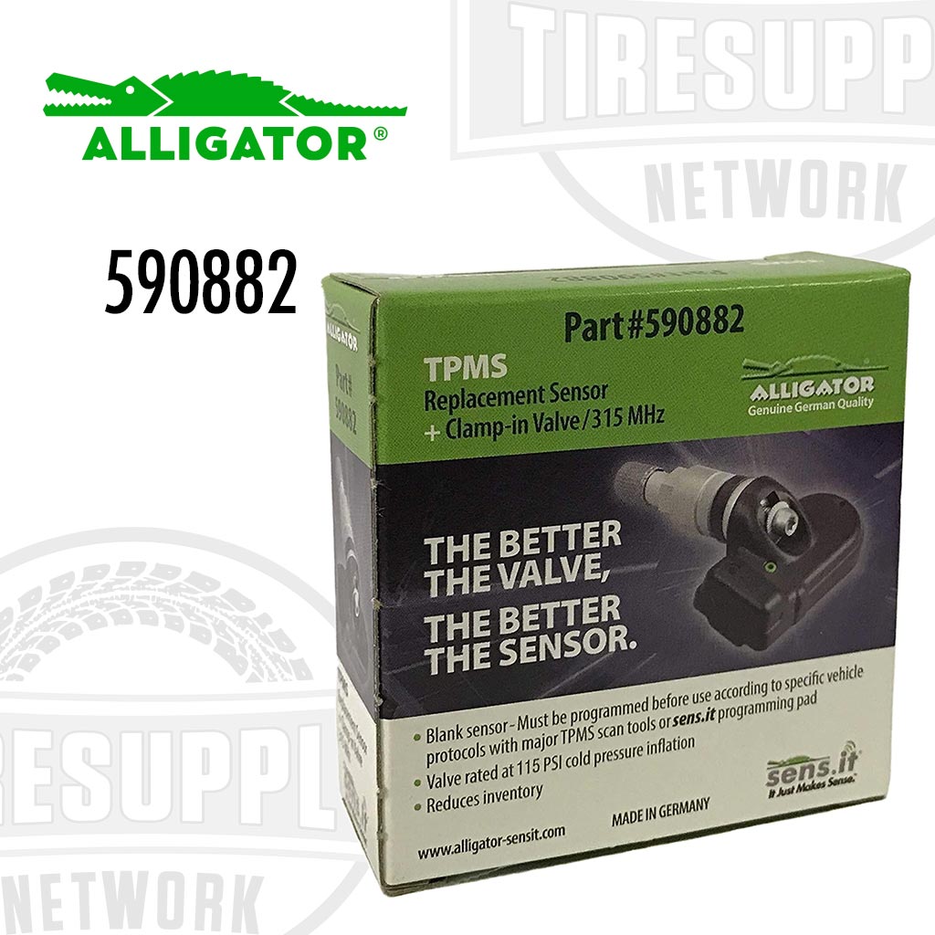 Alligator | Sens.it RS1 315MHz TPMS Sensor with Silver Clamp-In Valve Stem (590882)