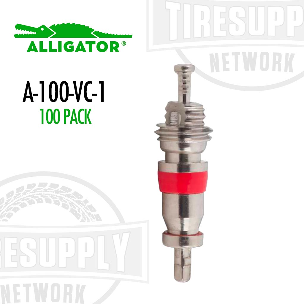 Alligator | EHA Standard Bore Nickel Plated Valve Core - 100 Pack (A-100-VC-1)