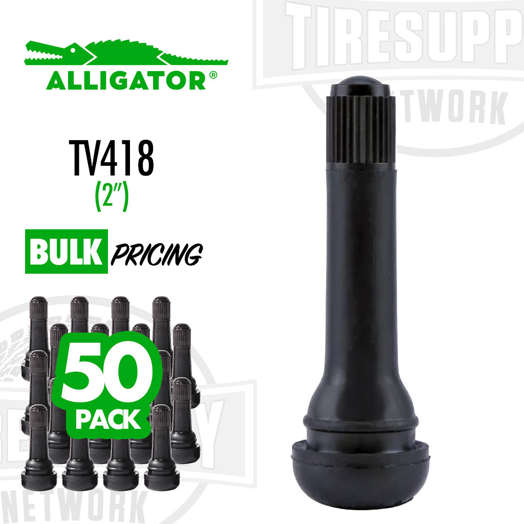 Alligator | 2&quot; Rubber Snap-In Valve Stem (TV-418*)