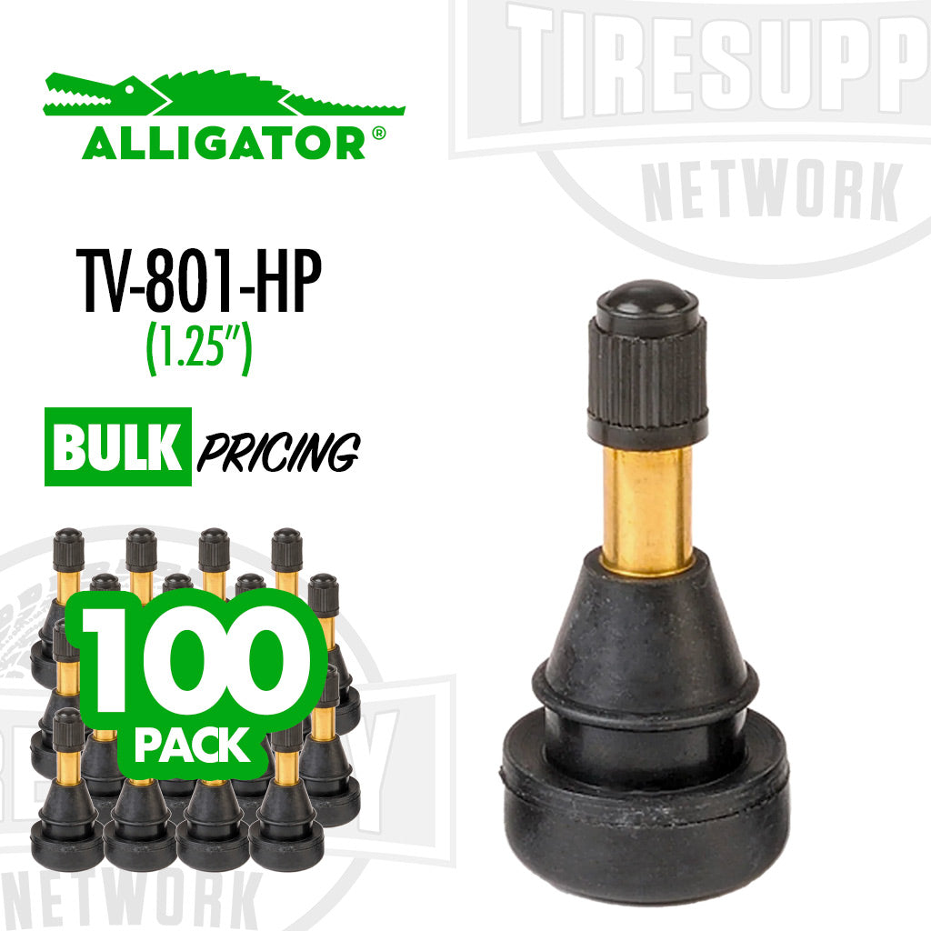 Alligator | EHA High Pressure Snap-in 1.25″ Valve Stem for .625″ Rim Hole (TV-801-HP)