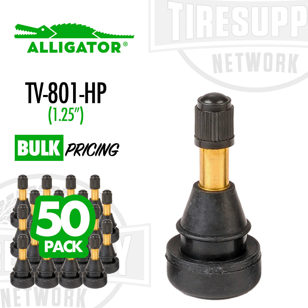 Alligator | EHA High Pressure Snap-in 1.25″ Valve Stem for .625″ Rim Hole (TV-801-HP)