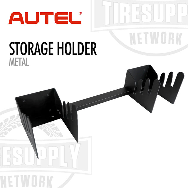 Black metal storage holder with Autel and TIRESUPPLI NETWORK branding on a white background 1500-09