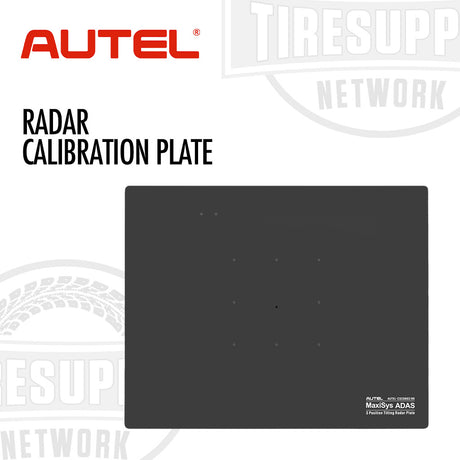 Autel radar calibration plate on a white background with Autel and TIRESUP Network logos. 602-09