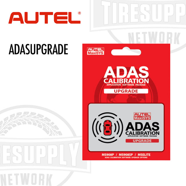 Autel ADAS calibration upgrade package on a white background with Autel and TIRESUPPLY Network logos.