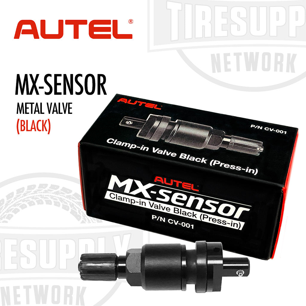 Autel | Clamp-In Black Metal Valve Stem for MX 1-Sensor Press-In Universal TPMS Sensors (CV-001)