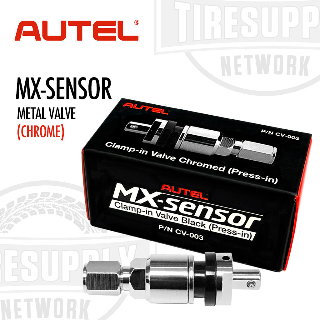 Autel | Clamp-In Chrome Metal Valve Stem for MX 1-Sensor Press-In Universal TPMS Sensors (CV-003)
