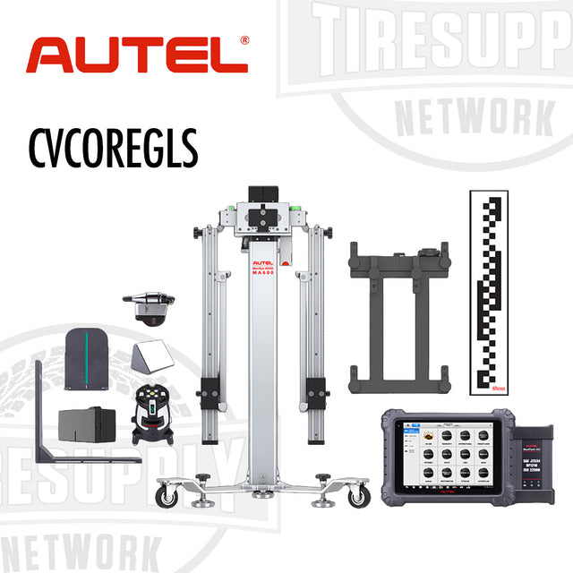 Autel CVCOREGLS tire equipment set on a white background with Autel and TIRESUPP Network logos.
