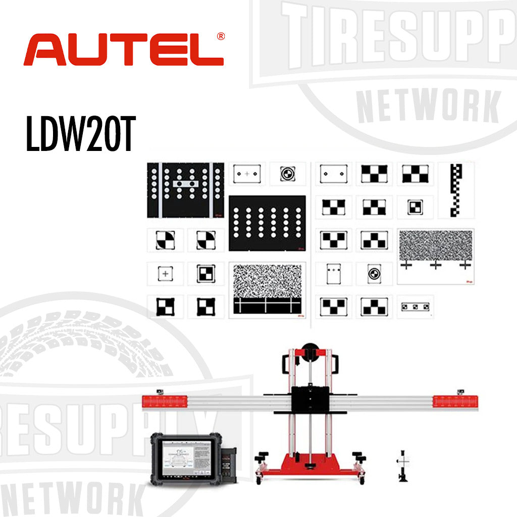 Autel LDW20T diagnostic tool with tire tread pattern display on a white background