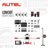 Autel LDW30T MS909 Tablet with tire pressure measurement equipment on a white background