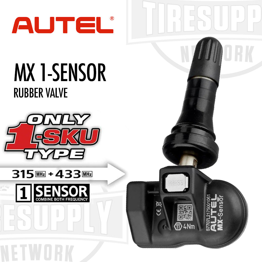 Autel | MX 1-Sensor R Press-In Programmable Universal TPMS Sensor w/ Rubber Valve Stem (1-SensorR)