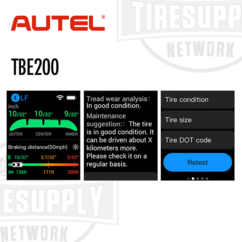 Autel | MaxiTPMS Laser-Enabled Tire Tread Depth & Brake Disc Wear Examiner Tool (TBE200)