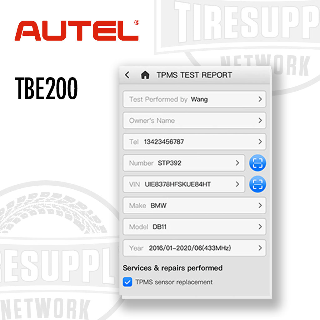 Autel | MaxiTPMS Laser-Enabled Tire Tread Depth &amp; Brake Disc Wear Examiner Tool (TBE200)