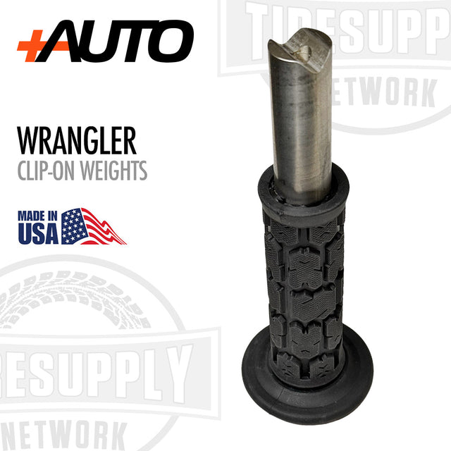 Clip-on weight for tires with AUTO and Tire Supply Network branding on a white background.