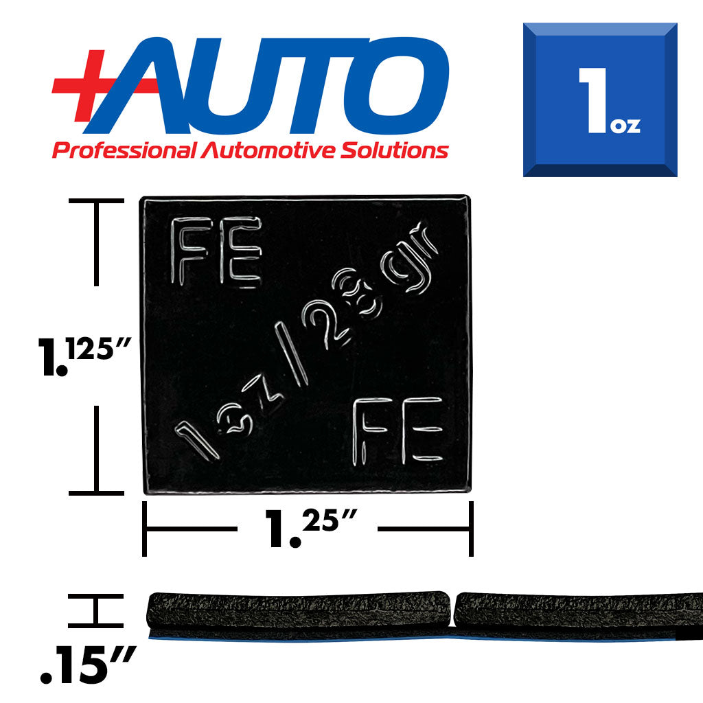 +AUTO | Steel 1 oz Stick-On Adhesive Tape Wheel Weight - 24 strips | 144 pcs | Black (PP100S24B144)