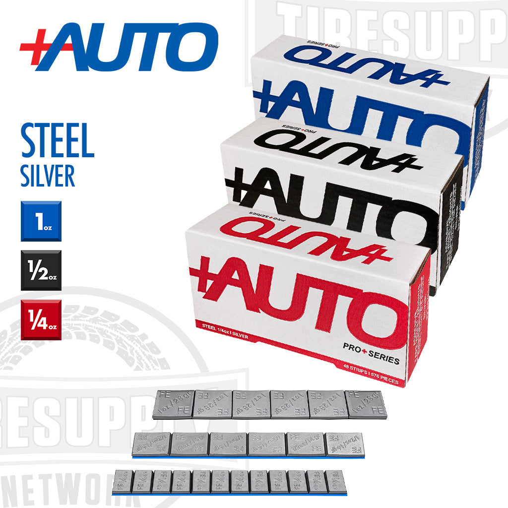 +AUTO | Steel Stick-On Adhesive Tape Wheel Weights - 3 Box Combo 1/4 oz, 1/2 oz, 1.0 oz (PASET-***)