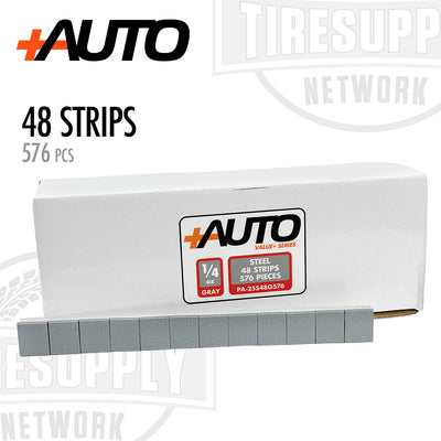 +AUTO PA-25S48G576 | Steel 1/4 oz Adhesive Tape Wheel Weight - Value+ Series - 48 strips | 576 pcs | Gray