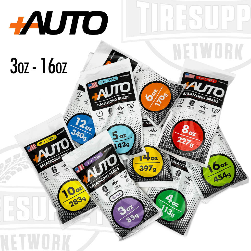 +AUTO | 6 oz Tire Balancing Beads, Drop-In Bag with Valve Cap & Valve Core (PA-BB06)