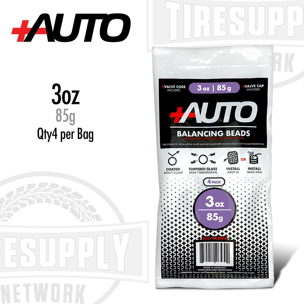 +AUTO | 3 oz Tire Balancing Beads, Drop-In Bag with Valve Cap & Valve Core (PA-BB03)