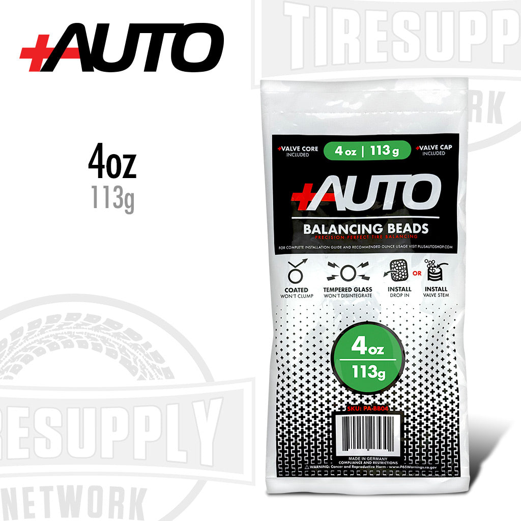 +AUTO | 4 oz Tire Balancing Beads, Drop-In Bag with Valve Cap & Valve Core (PA-BB04)