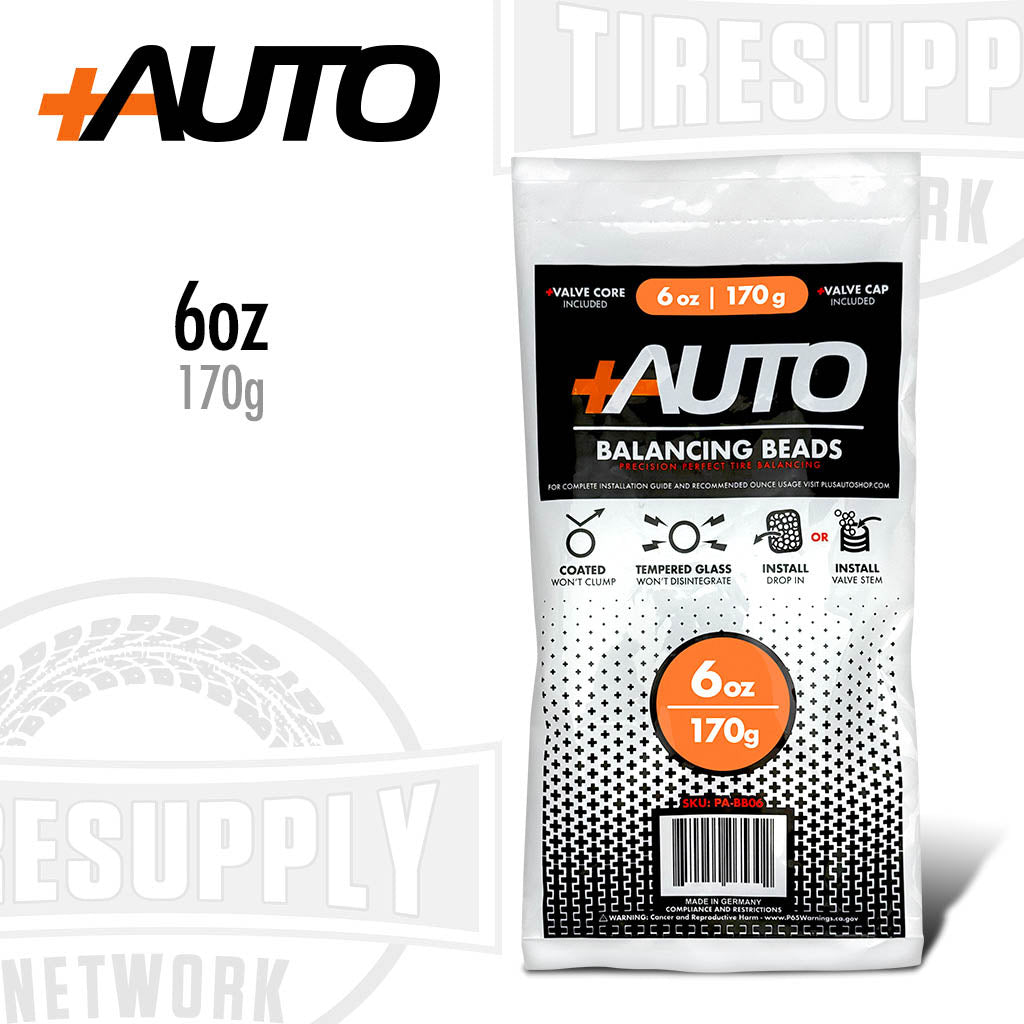 +AUTO | 6 oz Tire Balancing Beads, Drop-In Bag with Valve Cap & Valve Core (PA-BB06)