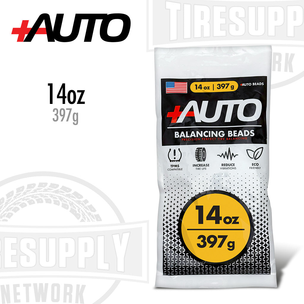 +AUTO | 14 oz Tire Balancing Beads, Drop-In Bag with Valve Cap & Valve Core (PA-BB14)