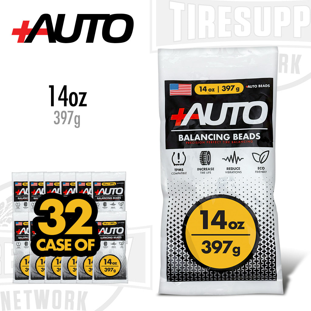 +AUTO | 14 oz Tire Balancing Beads, Drop-In Bag with Valve Cap & Valve Core (PA-BB14)