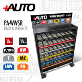 +AUTO | Wheel Weight Standing Rack: 8 Shelves - 46.5" x 36" x 16" HxLxW (PA-WWSR)