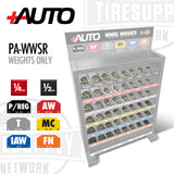 +AUTO | Wheel Weight Standing Rack: 8 Shelves - 46.5" x 36" x 16" HxLxW (PA-WWSR)