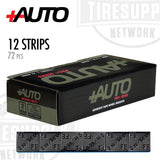 +AUTO | Steel 2 oz Stick-On Adhesive Tape Wheel Weight - 12 strips | 72 pcs | Black (PP200S12B72)