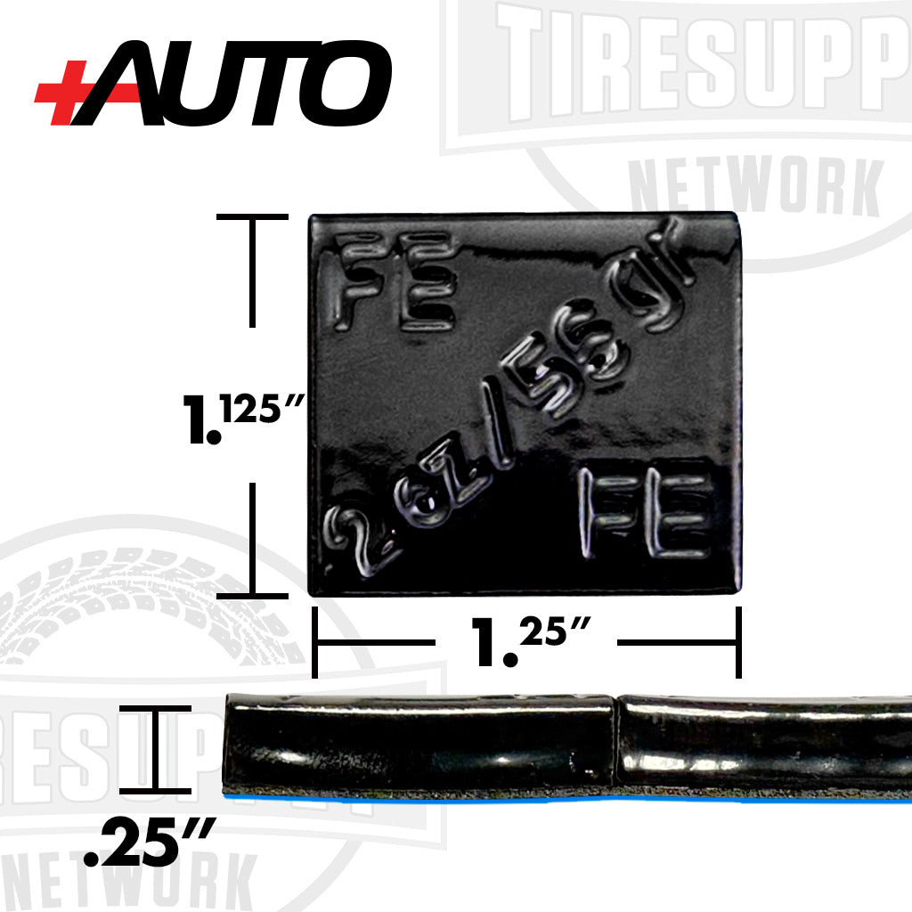 +AUTO | Steel 2 oz Stick-On Adhesive Tape Wheel Weight - 12 strips | 72 pcs | Black (PP200S12B72)