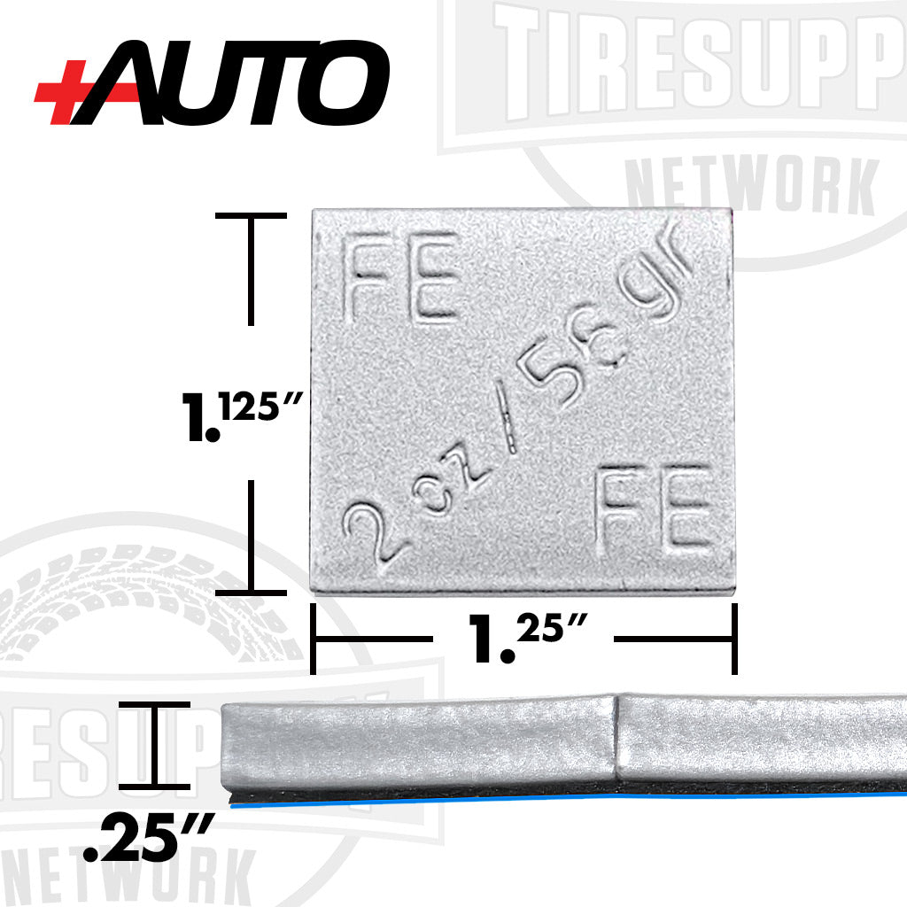 +AUTO | Steel 2 oz Stick-On Adhesive Tape Wheel Weight - 12 strips | 72 pcs | Silver (PP200S12S72)