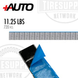 +AUTO | Steel 1/4 oz Stick-On Adhesive Tape Wheel Weight - 11.25 lbs | 720 pcs | Silver (PP25R11S720)