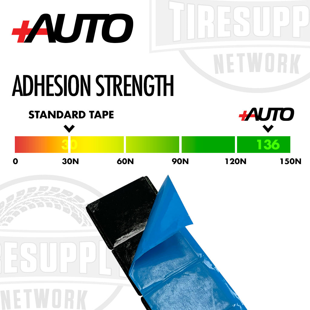 +AUTO | Steel 1/4 oz Stick-On Adhesive Tape Wheel Weight - 48 strips | 576 pcs | Black (PP25S48B576)